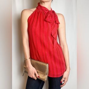 Sleeveless Bow-Tie Blouse
